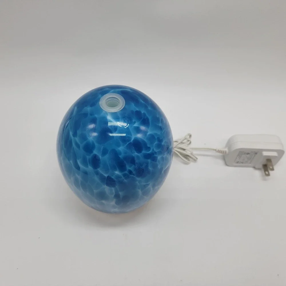 Sparoom MarbleMist Ultrasonic Mister Art Glass Essential Oil Diffuser Blue